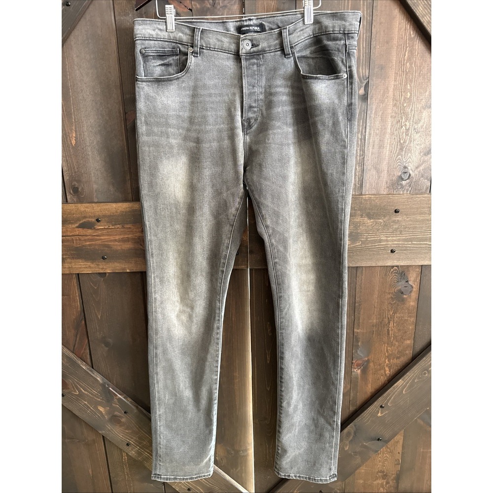 Banana Republic Skinny Fit Jeans Mens 36x36 Jeans Gray Button Fly